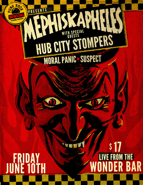 Mephiskapheles, Hub City Stompers, Moral Panic, Suspect - June 10th, Wonder Bar 7pm