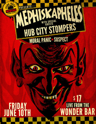 Mephiskapheles, Hub City Stompers, Moral Panic, Suspect - June 10th, Wonder Bar 7pm